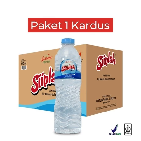 Siiplah Air Mineral Botol 600ml 1 Karton (24 Botol)